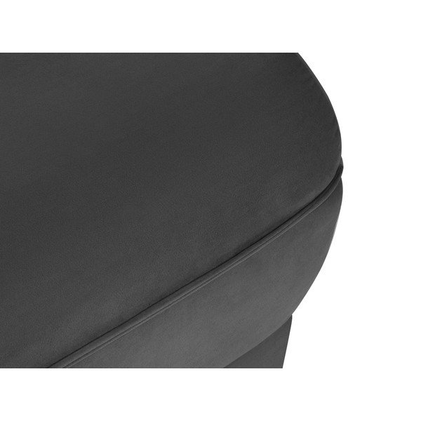 Sgabello in velluto grigio scuro Lando - Micadoni Home-image-4