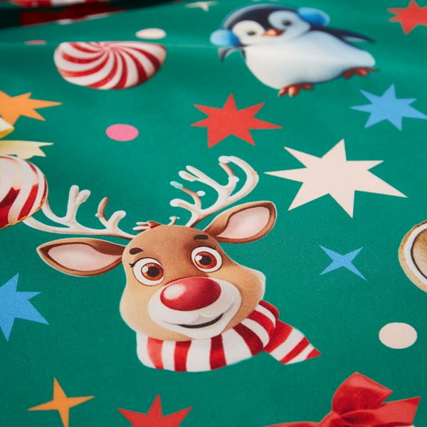 Set copripiumino e federa verde per letto matrimoniale 200x200 cm Christmas Icons – Catherine Lansfield-image-4