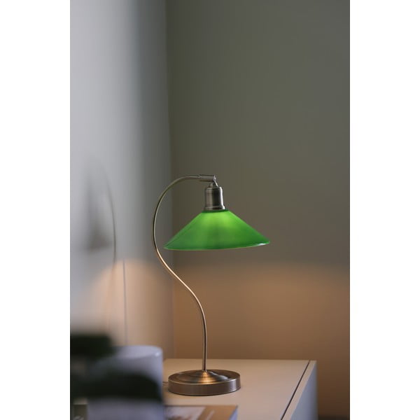 Lampada da tavolo verde e color ottone con paralume in vetro (altezza totale 49 cm) Vela – Markslöjd-image-1