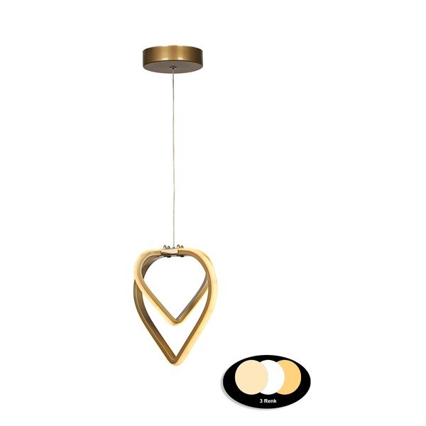 Lampadario LED color bronzo in metallo ø 22 cm Sevinc – Squid Lighting-image-2