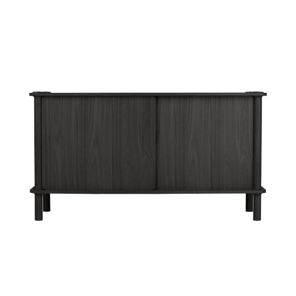 Cassettiera nera in rovere massiccio con porte scorrevoli 135x73,5x48 cm Italic – UMAGE