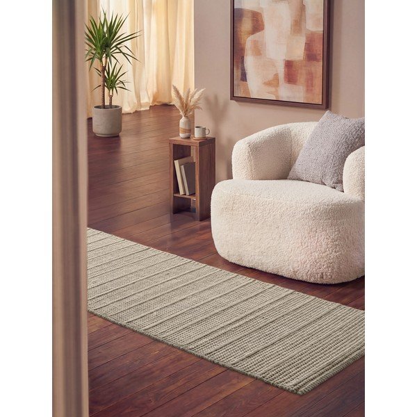 Passatoia color crema in lana tessuta a mano 80x250 cm Camden Parker – Ted Baker-image-1