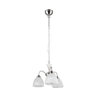 Lampadario bianco/argentato con paralume in vetro ø 43 cm Dobby – Trio