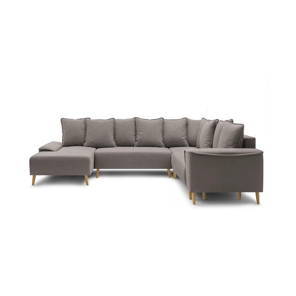 Divano letto a U marrone Gaia Panoramique XXL, angolo destro - Bobochic Paris
