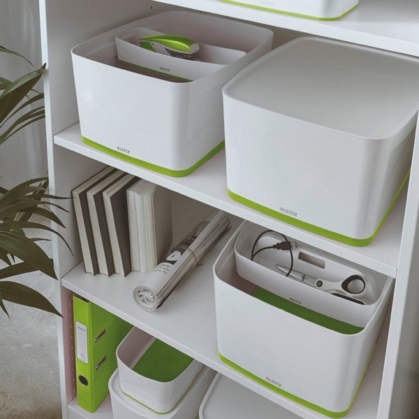 Scatola di plastica bianco-verde con coperchio MyBox - Leitz-image-1