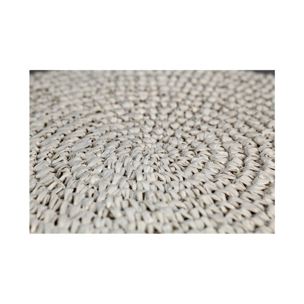 Pouf in rafia con dettaglio in rafia bianca, 40 x 50 cm - HSM collection-image-2