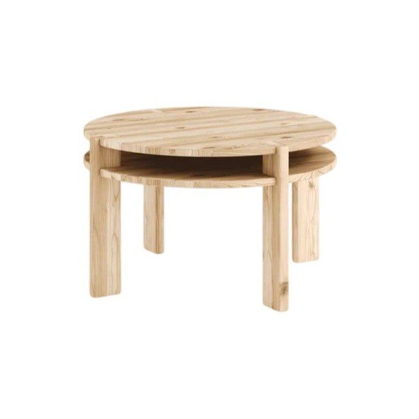 Tavolino da salotto rotondo colore naturale chiaro in pino massiccio ø 70 cm Tuck – Karup