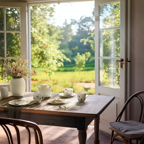 Piatto da dessert bianco in porcellana con motivo floreale ø 22 cm Hammershøi Summer - Kähler Design-image-3