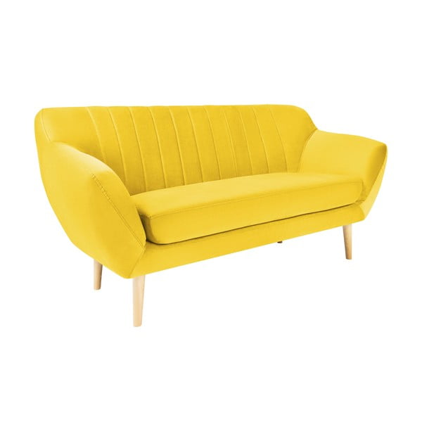 Divano in velluto giallo, 158 cm Sardaigne - Mazzini Sofas-image-2