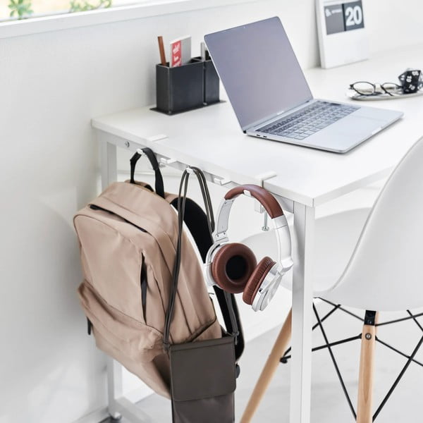 Gancio regolabile bianco opaco in acciaio Tower – YAMAZAKI-image-3