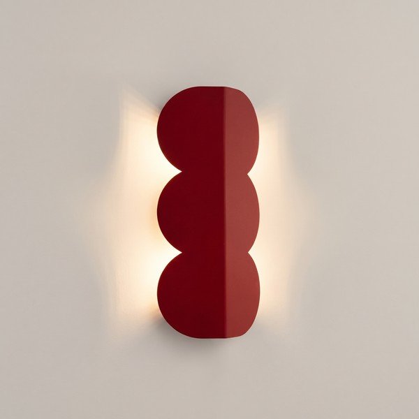 Lampada da parete rossa in alluminio BISCUIT – Thoro-image-1