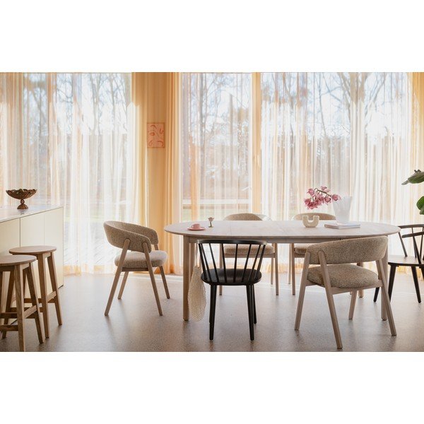 Tavolo da pranzo rotondo in rovere massiccio allungabile ø 120 cm Derrymore – Rowico-image-2