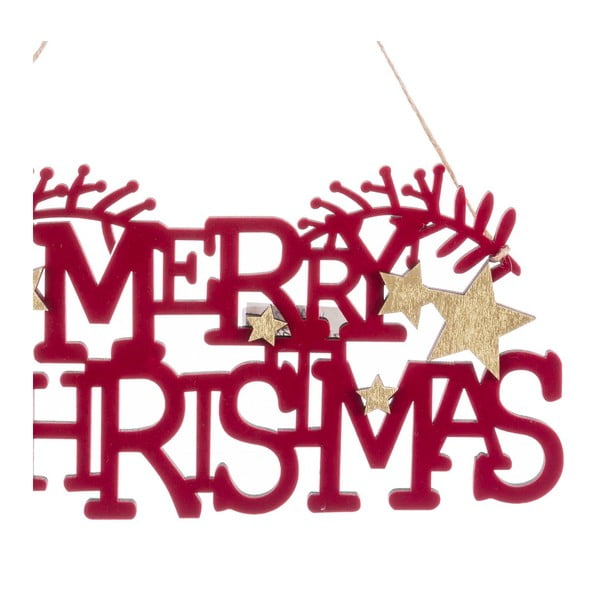 Decorazione natalizia da appendere in legno 22 cm Merry Christmas – Casa Selección-image-1
