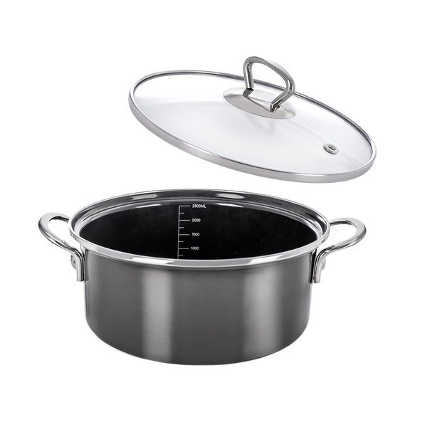 Casseruola in smalto con coperchio incluso 2,5 l Metalic – Orion