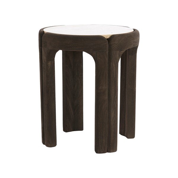 Tavolino rotondo con piano in pietra ø 45 cm Ali – Light & Living