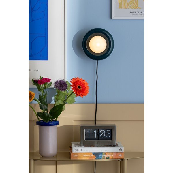 Lampada da parete blu scuro in ceramica con alimentazione a corrente Catania Ring – Leitmotiv-image-1