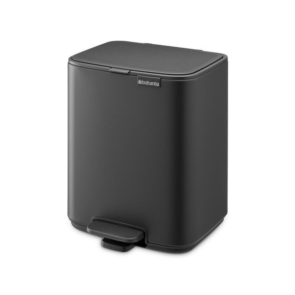 Cestino per la spazzatura grigio scuro in acciaio con pedale 7 l Bo – Brabantia