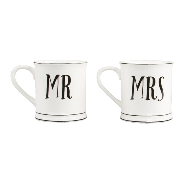 Set di 2 tazze in ceramica Mr & Mrs - Sass & Belle