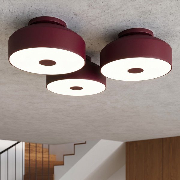 Plafoniera burgundy in acciaio ø 30 cm Omiq – Sollux-image-3
