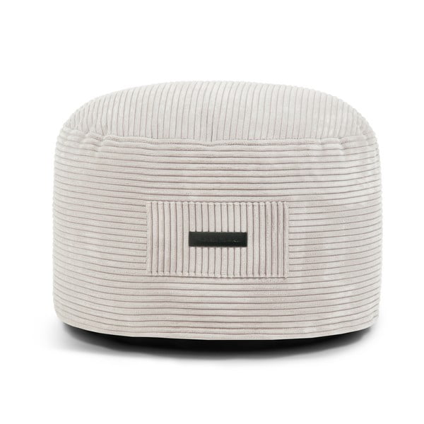 Poggiapiedi color crema con rivestimento in velluto a coste Om 60 – SLOWDOWN