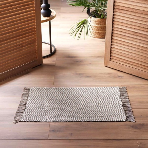 Tappeto lavabile marrone chiaro 50x80 cm Alessia - douceur d'intérieur-image-1