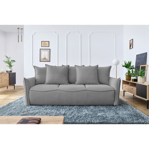 Divano letto grigio chiaro 226 cm Leon - Bobochic Paris-image-1