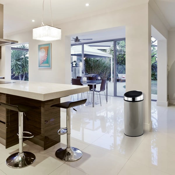 Cestino per la spazzatura grigio tortora in acciaio touch 30 l – MSV-image-1