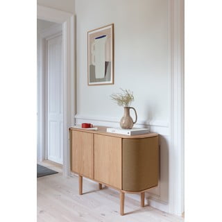Cassettiera bassa in rovere decorato in colore marrone chiaro-naturale 109x75 cm Treasures - UMAGE