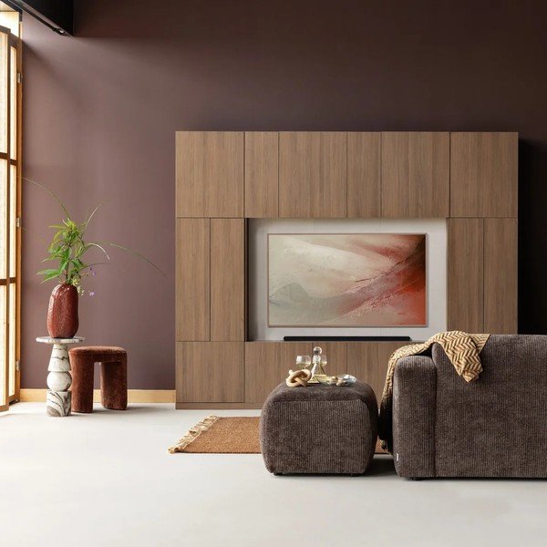Mobile TV componibile colore naturale scuro 160x215 cm Build – WOOOD-image-1