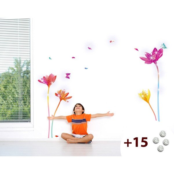 Set di adesivi e 15 cristalli Swarovski Fiori d'arcobaleno - Ambiance-image-2