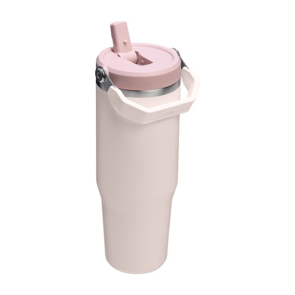 Borraccia termica rosa chiaro in acciaio inox 890 ml IceFlow™ Flip Straw 2.0 Tumbler Rose Quartz – Stanley-image-1