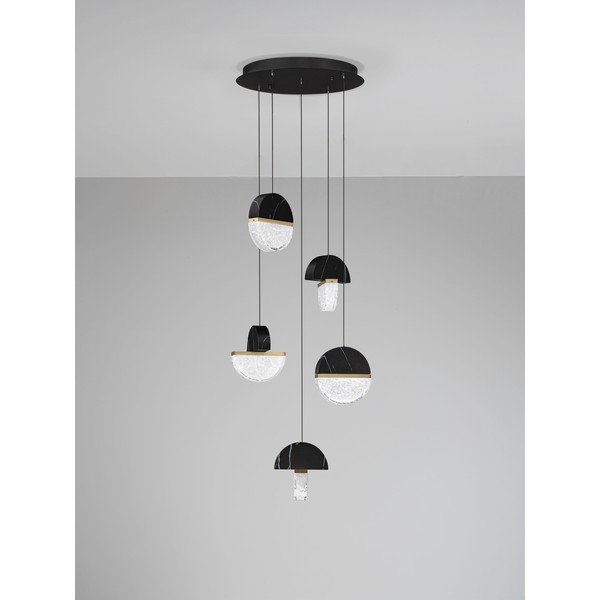 Lampadario LED nero in metallo con intensità regolabile ø 46 cm Dorin – Nova Luce-image-3