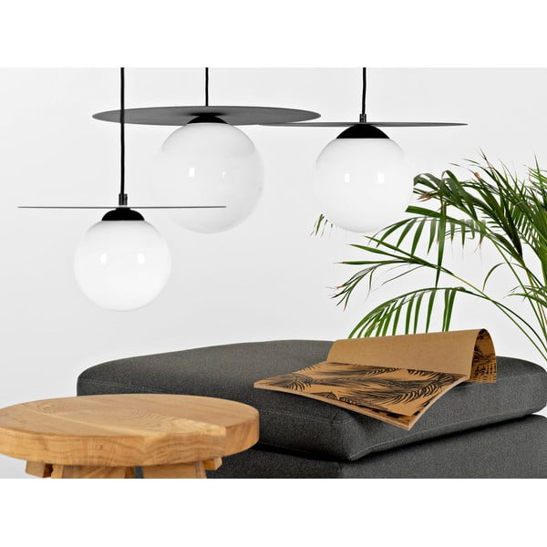 Lampadario nero con paralume in vetro ø 40 cm Skiva Ball - CustomForm-image-1