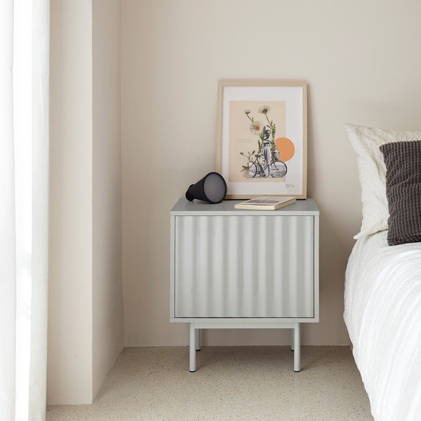 Comodino grigio chiaro opaco Sierra – Teulat-image-1