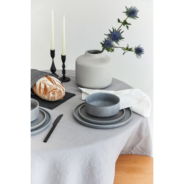 Set di piatti grigi in gres 12 pz Malia - Bonami Selection-image-1