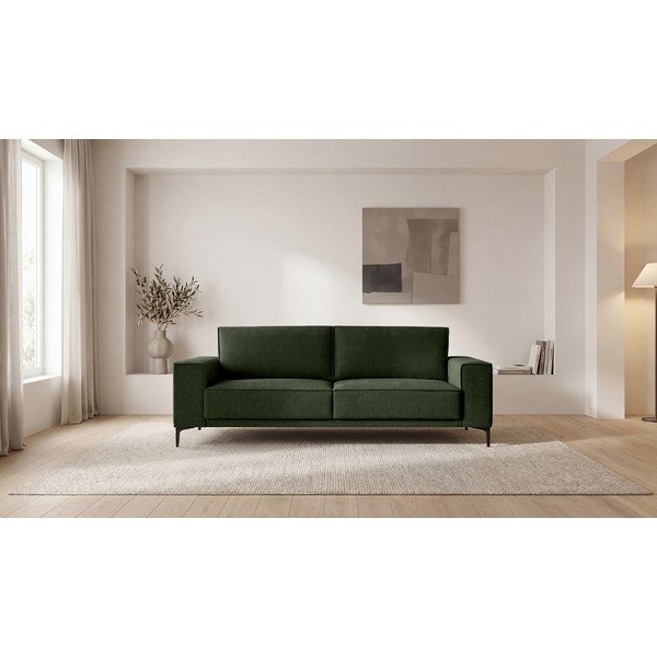 Divano verde con rivestimento in ciniglia 224 cm Copenhagen – Scandic-image-4