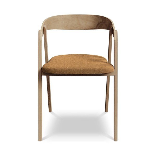 Sedia da pranzo color terracotta in legno massiccio Erika – Makamii-image-1