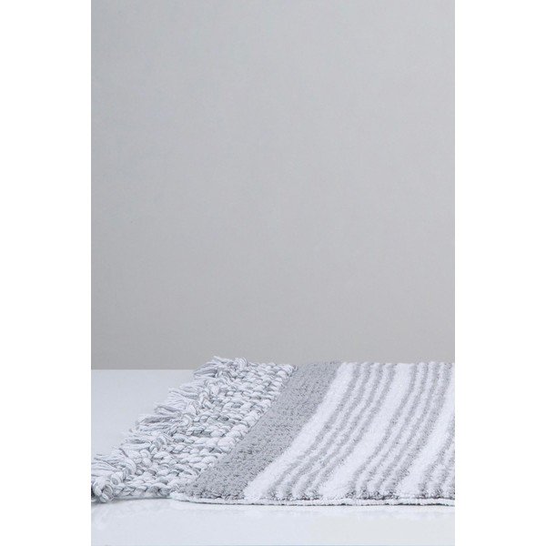 Tappeto da bagno in cotone grigio, 60 x 90 cm Martil - Foutastic-image-2