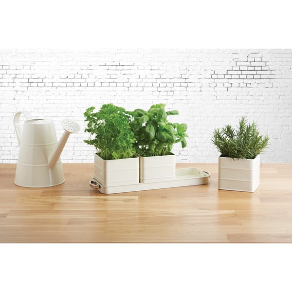 Set di 3 vasi in metallo per erbe aromatiche Living Nostalgia - Kitchen Craft-image-1