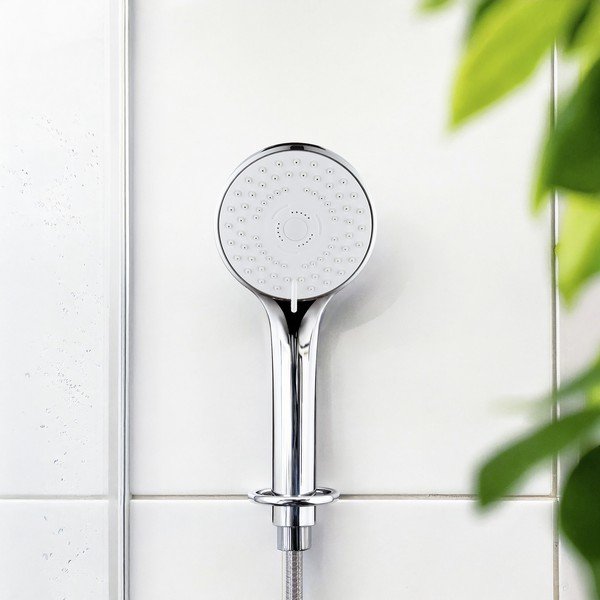 Soffione per doccia color argento lucido in plastica ø 9,5 cm Uno – Allstar-image-1