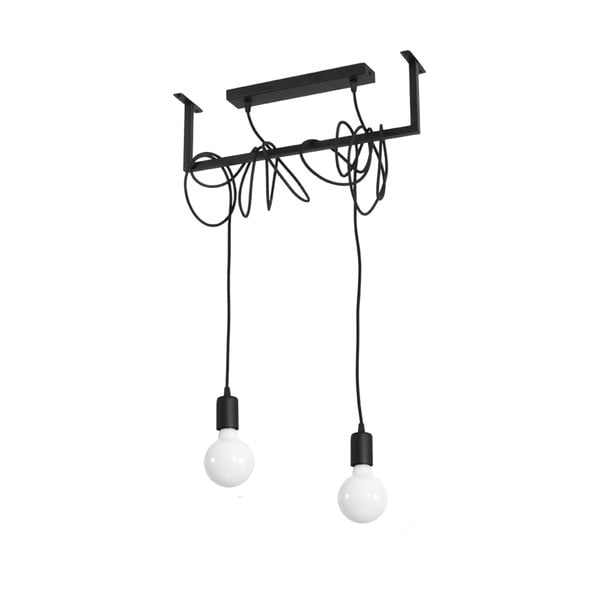 Lampada a sospensione nera, lunghezza 50 cm Vakors - Nice Lamps