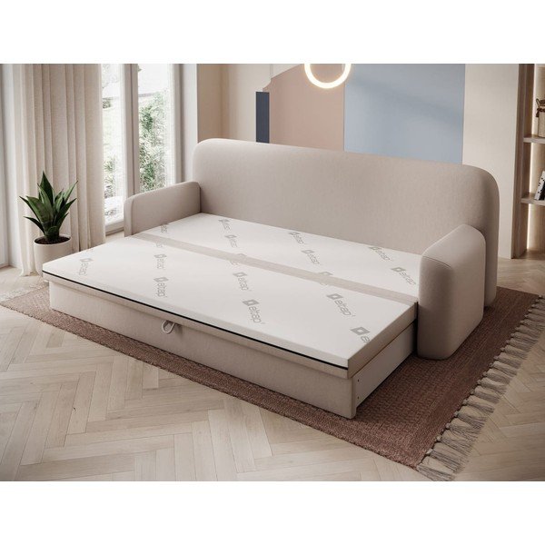 Divano beige allungabile/con contenitore e rivestimento in velluto 236 cm Elioss – ELTAP-image-2