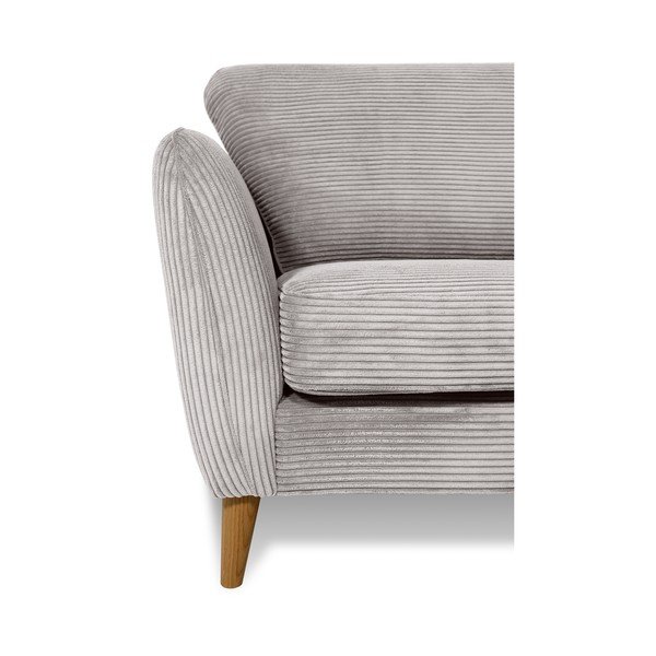 Divano in velluto a coste grigio chiaro 206 cm Paris - Scandic-image-4