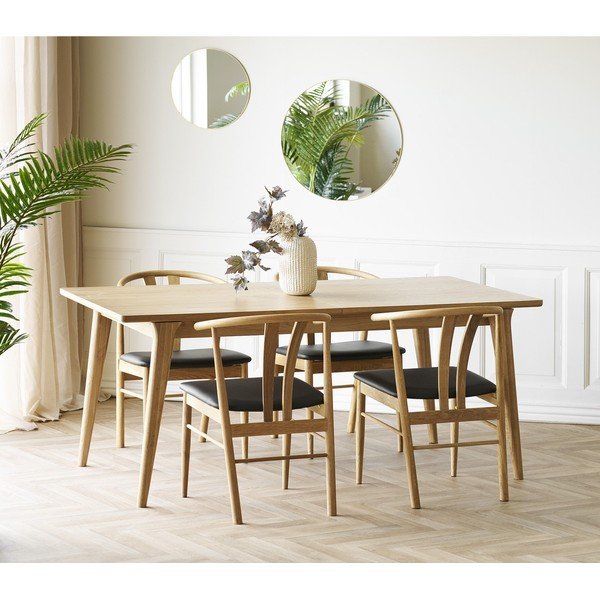 Tavolo da pranzo con effetto rovere allungabile con estensione 90x180 cm Darwin – House Nordic-image-1