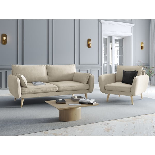 Divano beige , 198 cm Lento - Kooko Home-image-1