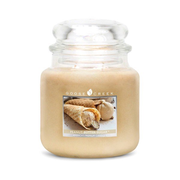 Candela profumata in barattolo di vetro Burro di arachidi, 75 ore di combustione Peanut Butter Sugar - Goose Creek