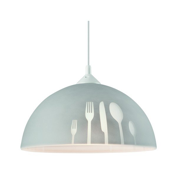 Lampadario grigio con paralume in vetro ø 30 cm Apetite – LAMKUR-image-2