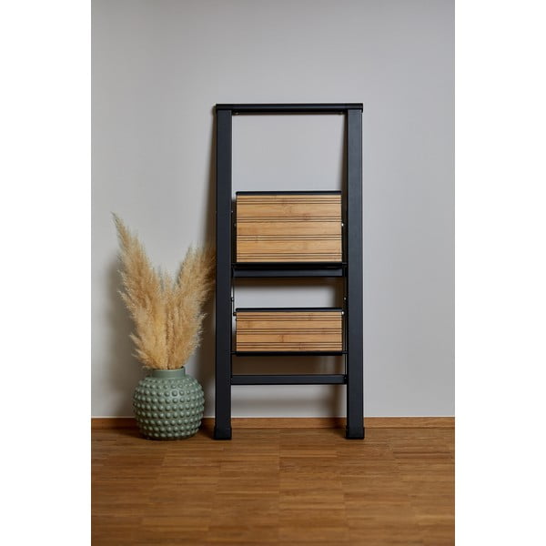 Scala pieghevole antiscivolo in alluminio nero Stepladder II. - Wenko-image-3