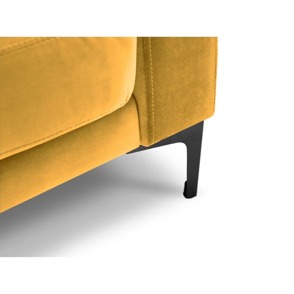 Poggiapiedi in velluto giallo Harmony - Kooko Home-image-3