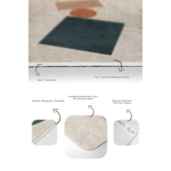 Set di tappetini per il bagno in velluto beige 2 pz 60x100 cm Geometry Shapes – Mila Home-image-3